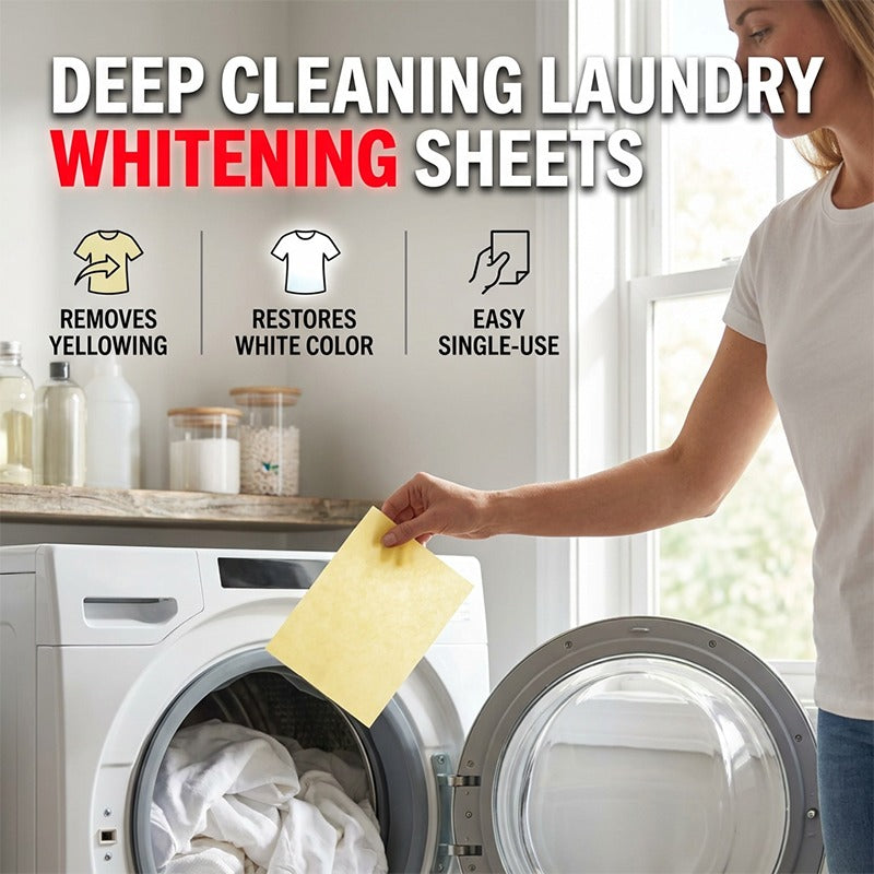 Deep Cleaning Laundry Whitening Sheets Powerful Stain Remover Brightening Fabric Laundry Cleaning Sheets
