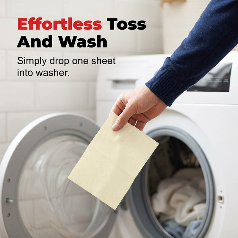 Deep Cleaning Laundry Whitening Sheets Powerful Stain Remover Brightening Fabric Laundry Cleaning Sheets