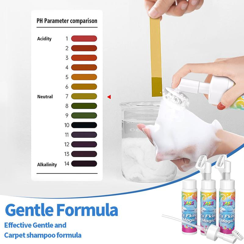 Yass Clean Magic Foam Cleaner for Carpets & Upholstery – Pet Stain & Odour Remover with Cleaning Brush🧼🪄