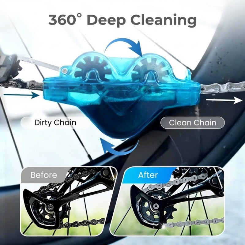 Bike Chain Scrubber – Deep Grease Removal, Cleans Internal Links & Easy-to-Use Ergonomic Design