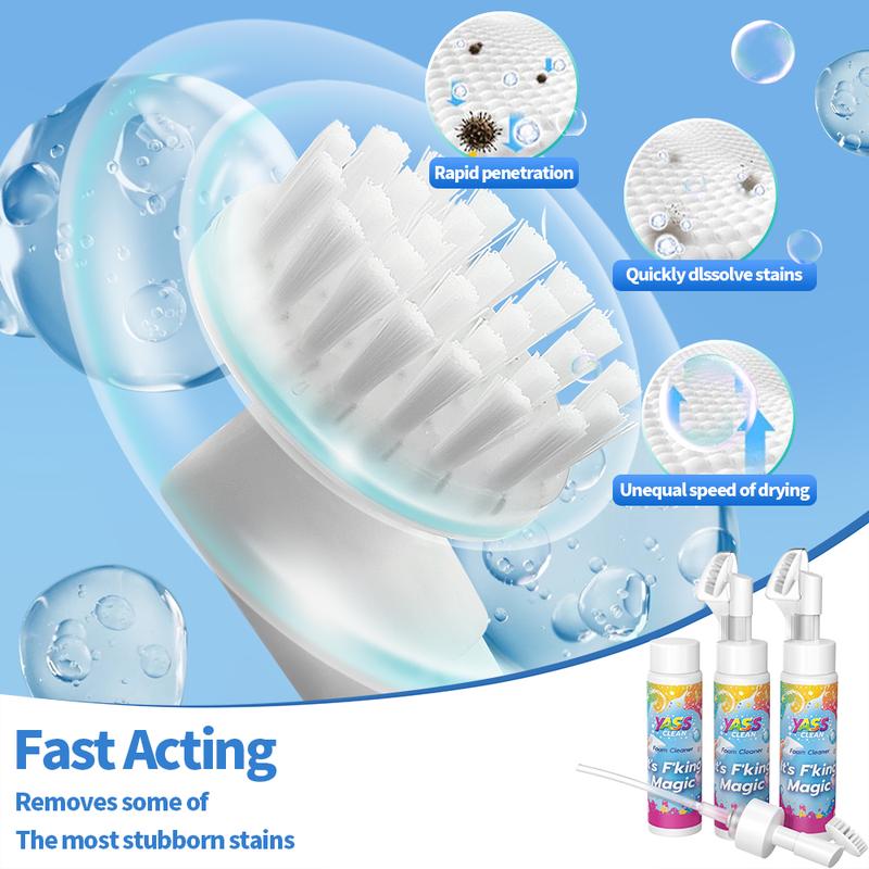 Yass Clean Magic Foam Cleaner for Carpets & Upholstery – Pet Stain & Odour Remover with Cleaning Brush🧼🪄