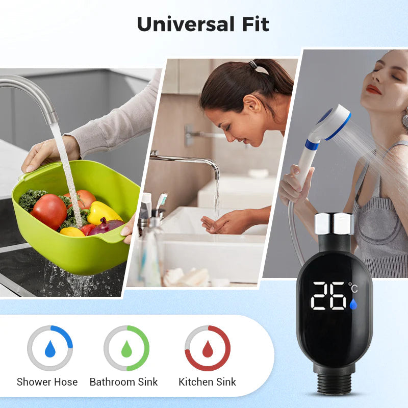 🌡️Shower Thermometer - Instant Digital Display, Waterproof & Easy Install for Safe Bathing📦
