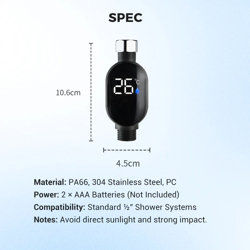 🌡️Shower Thermometer - Instant Digital Display, Waterproof & Easy Install for Safe Bathing📦