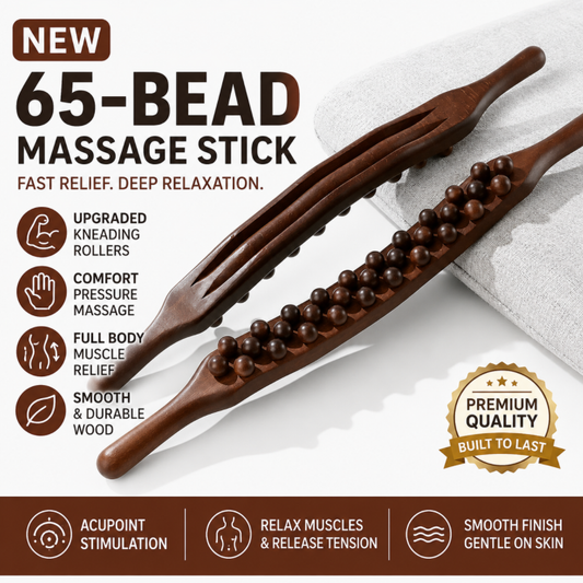 Wooden lymphatic massage stick