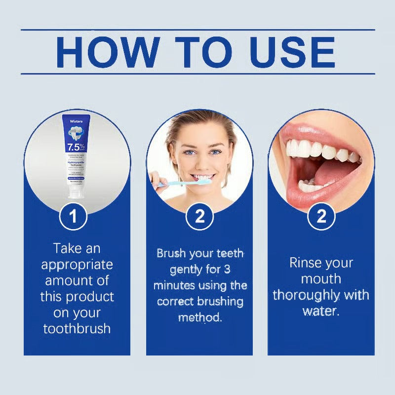 Hydroxyapatite Toothpaste 7.5% for Enamel Repair & Teeth Whitening Refreshing Flavor Fluorid