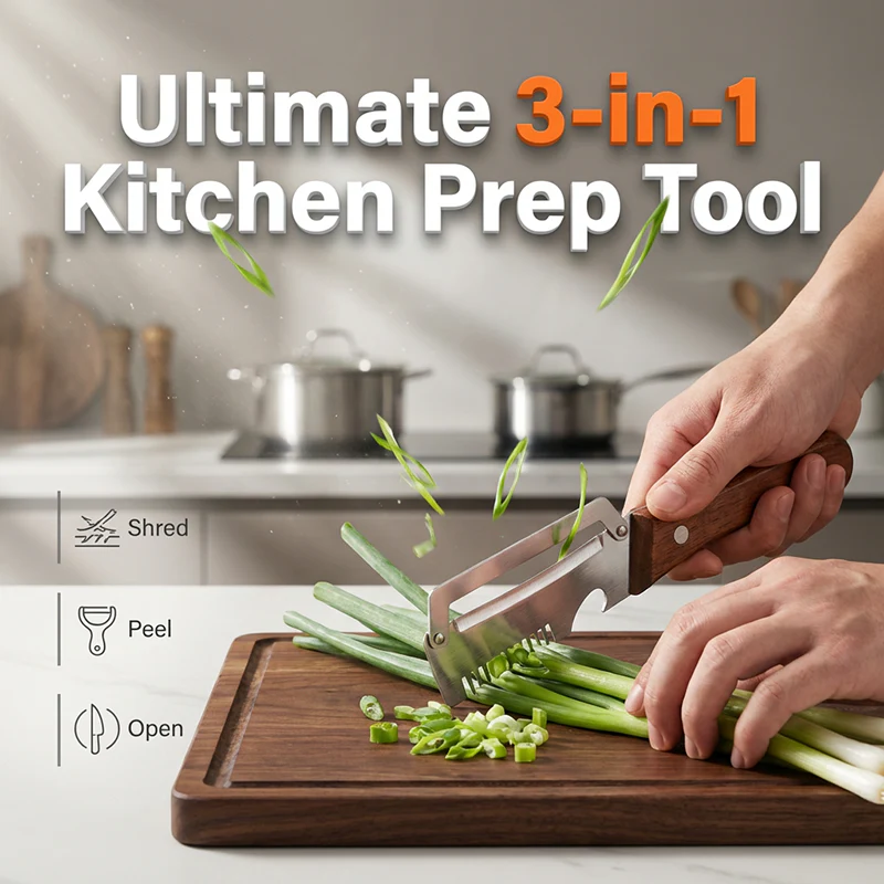 3-in-1 Scallion Shredder & Peeler Kitchen Tool