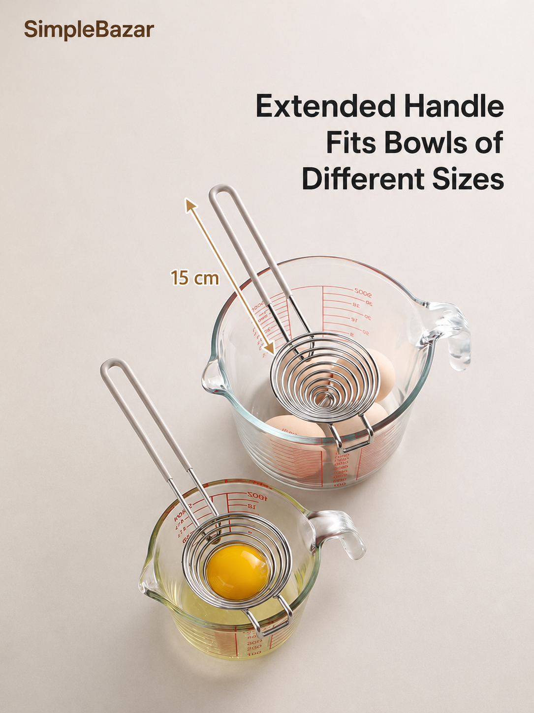 SimpleBazar egg separator with extended handle