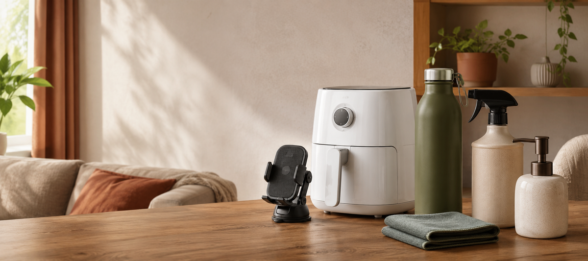 SimpleBazar everyday household, personal care and car accessory products in a warm home